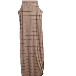 a new day Blush and Gray Striped Maxi Dress